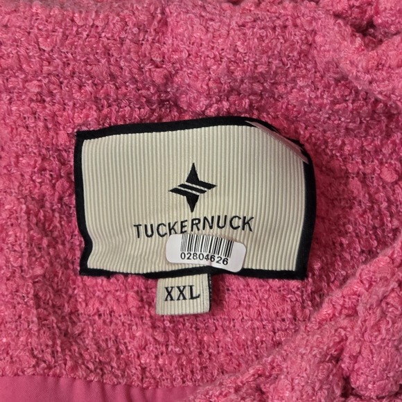 Tuckernuck Jackie Tweed Dress Womens XXL Pink Gold Button Short Sleeve Preppy - Picture 5 of 7